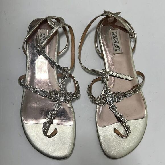 BADGLEY MISCHKA EMBELLISH SANDALS SIZE 10 - Picture 1 of 5